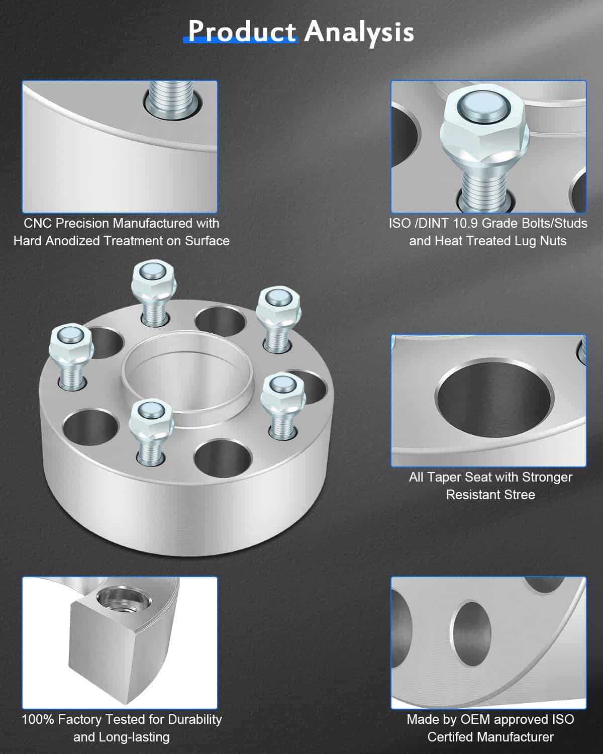 ECCPP 4PCS Separadores de Rueda Centrados en el Cubo de 5 - Imagen 6