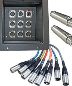 Caja de Piso Empotrada para Escenario de Audio -6-XLR F + 1