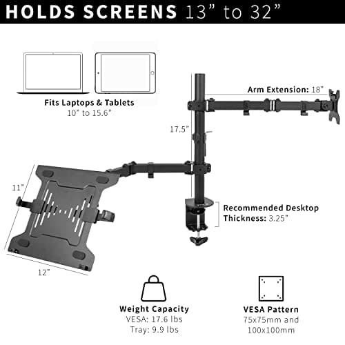 Soporte de escritorio para monitor y laptop VIVO Full - Imagen 4