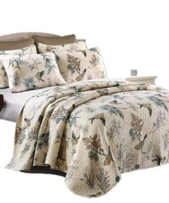 Juego de Colcha Queen con Estampado de Pájaros Voladores