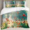 Juego de Funda nórdica Ambesonne Nature, Campo de amapolas