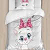 Set de Funda nórdica Ambesonne Kitten, Gato Blanco