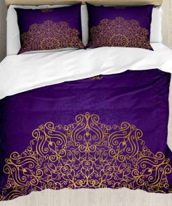 Juego de Funda Nórdica Ambesonne -Morado Amarillo