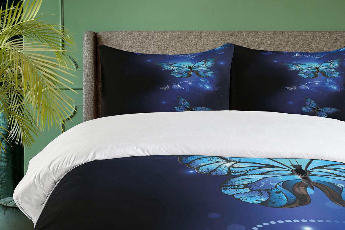 Juego de Funda de Edredón Ambesonne Azul Oscuro, - Imagen 4