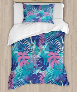 Juego de Funda de Edredón Ambesonne Leaf, Flores y Hojas