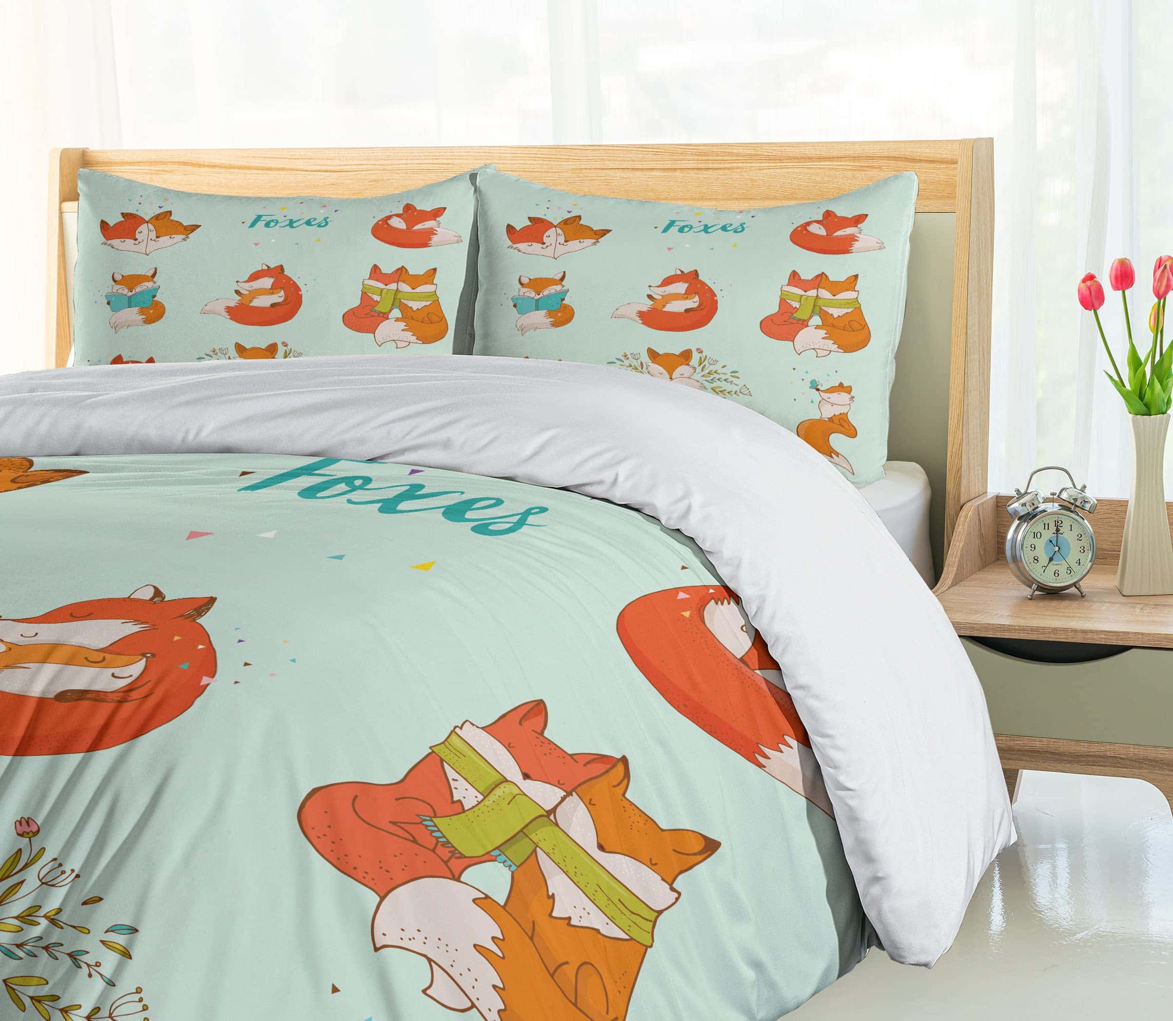 Juego de Funda Nórdica Ambesonne Fox, Personajes de Zorros - Imagen 5