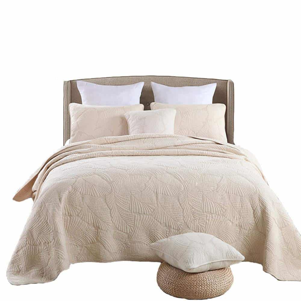 Juego de 3 piezas de Colcha Beige HHNSI para Cama Queen