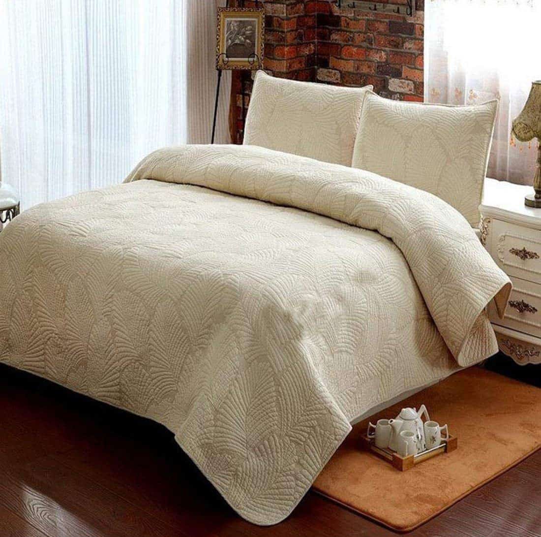 Juego de 3 piezas de Colcha Beige HHNSI para Cama Queen - Imagen 3