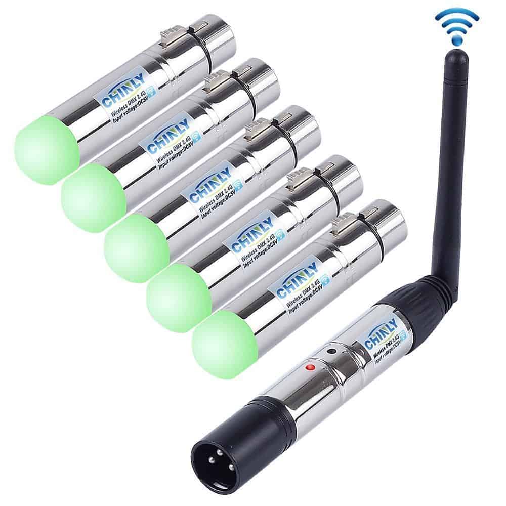 CHINLY 6pcs 2.4G DMX512 Inalámbrico 1 Transmisor Masculino