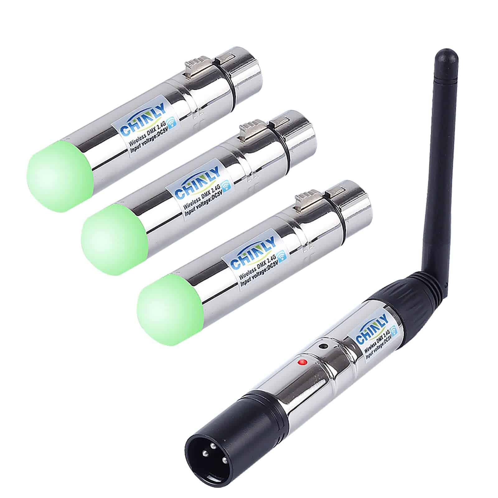 CHINLY 4pcs DMX512 DMX Dfi DJ 2.4G Inalámbrico 3 Receptor