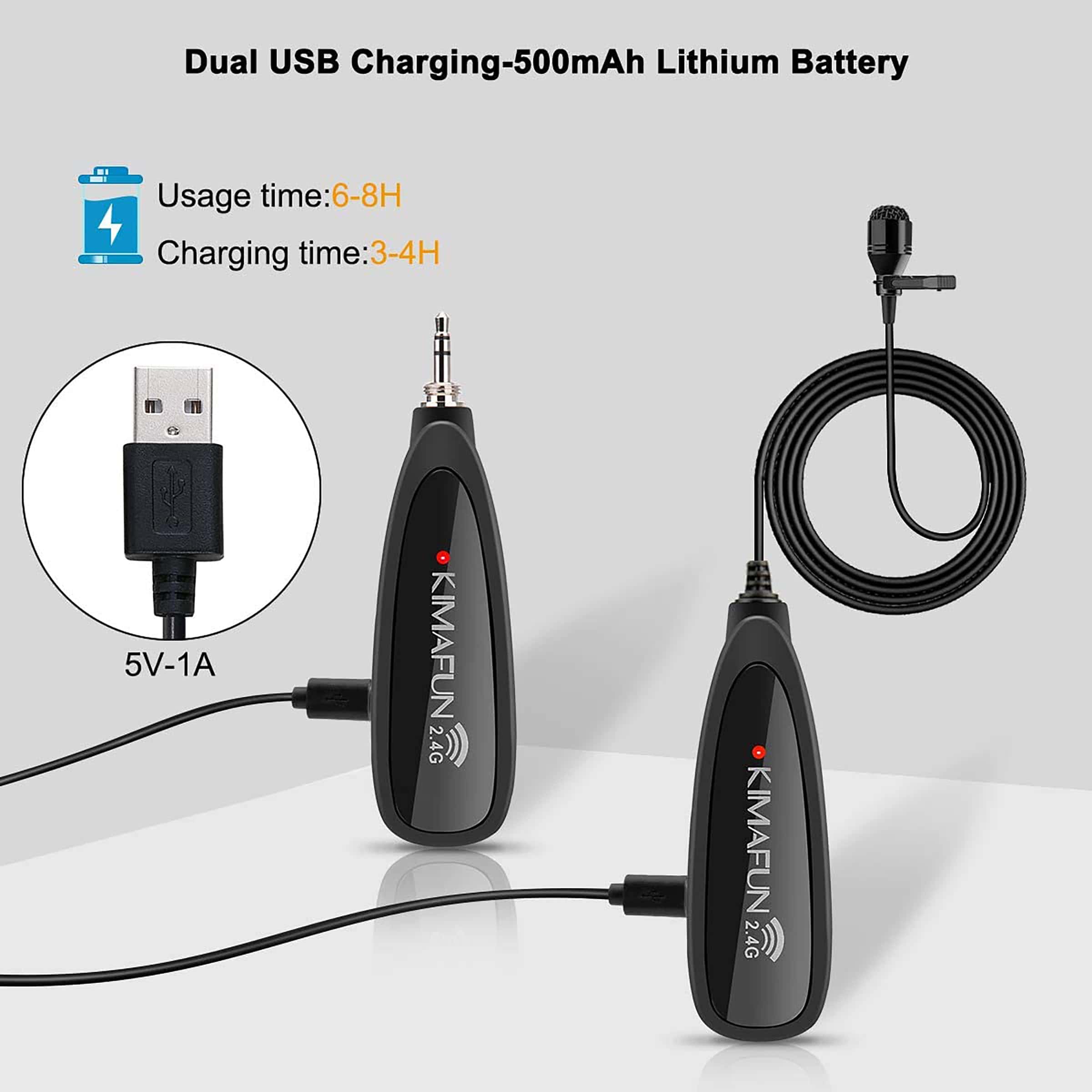 Sistema de micrófono inalámbrico KIMAFUN, micrófono de - Imagen 8