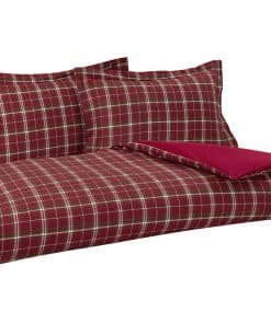 Juego de Funda Nórdica Reversible de Franela -Rojo