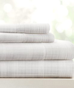 Juego de sábanas king de microfibra con estampado Linen