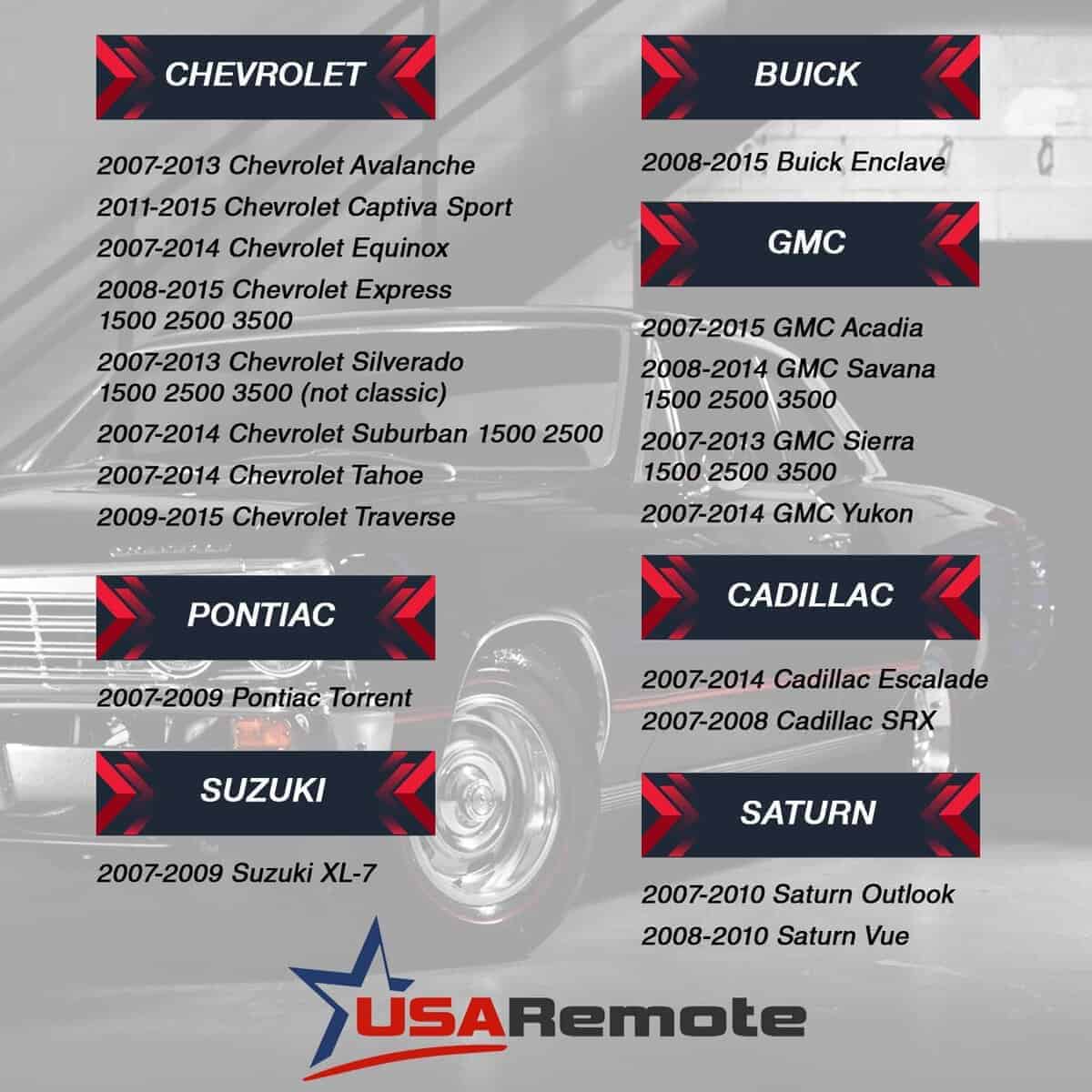 Control remoto de llave de coche sin llave para Chevy, - Imagen 5