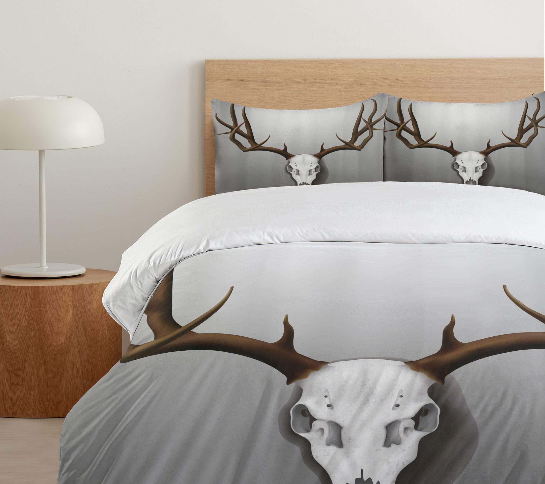 Funda nórdica Ambesonne Antler, Realista cráneo de ciervo - Imagen 6