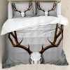 Juego de Funda Nórdica Ambesonne Antler, Cráneo de Ciervo