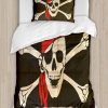 Set de Funda Nórdica Ambesonne Pirata, Bandera de Tierra