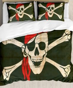 Juego de Funda de Edredón Ambesonne Pirata, Bandera de