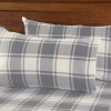 Juego de Sábanas de Franela de Cuadros Gris para Cama Queen