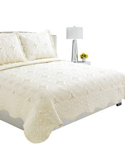 Juego de Edredón y Colcha Decorativa Marina con Bordados