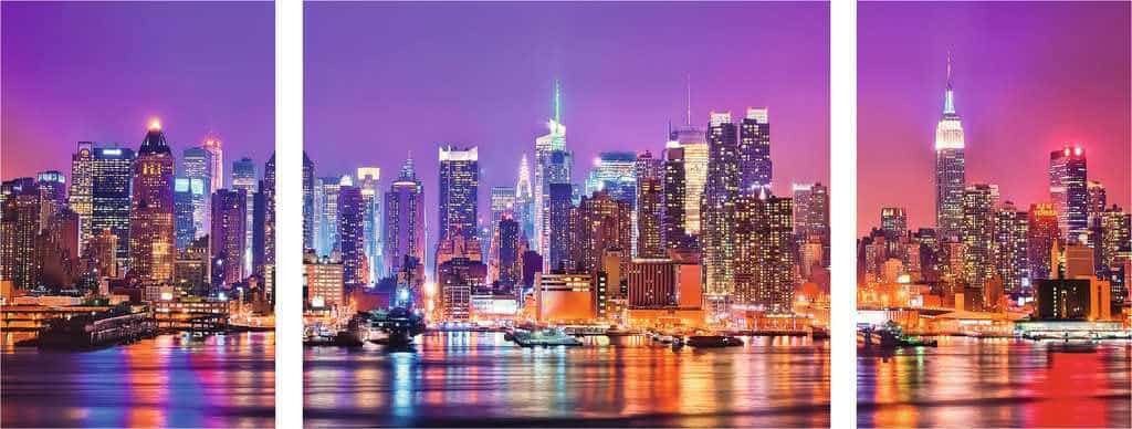 Rompecabezas panorámico Ravensburger New York Triptochon de - Imagen 3