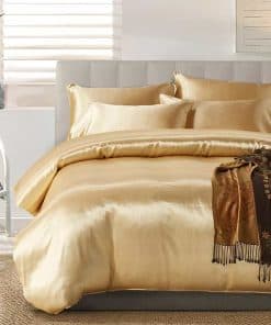 Juego de Funda de Edredón de Satén AiMay de -Dorado