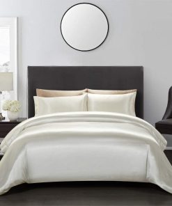 Juego de Funda de Edredón de Satén AiMay de 3 Piezas para