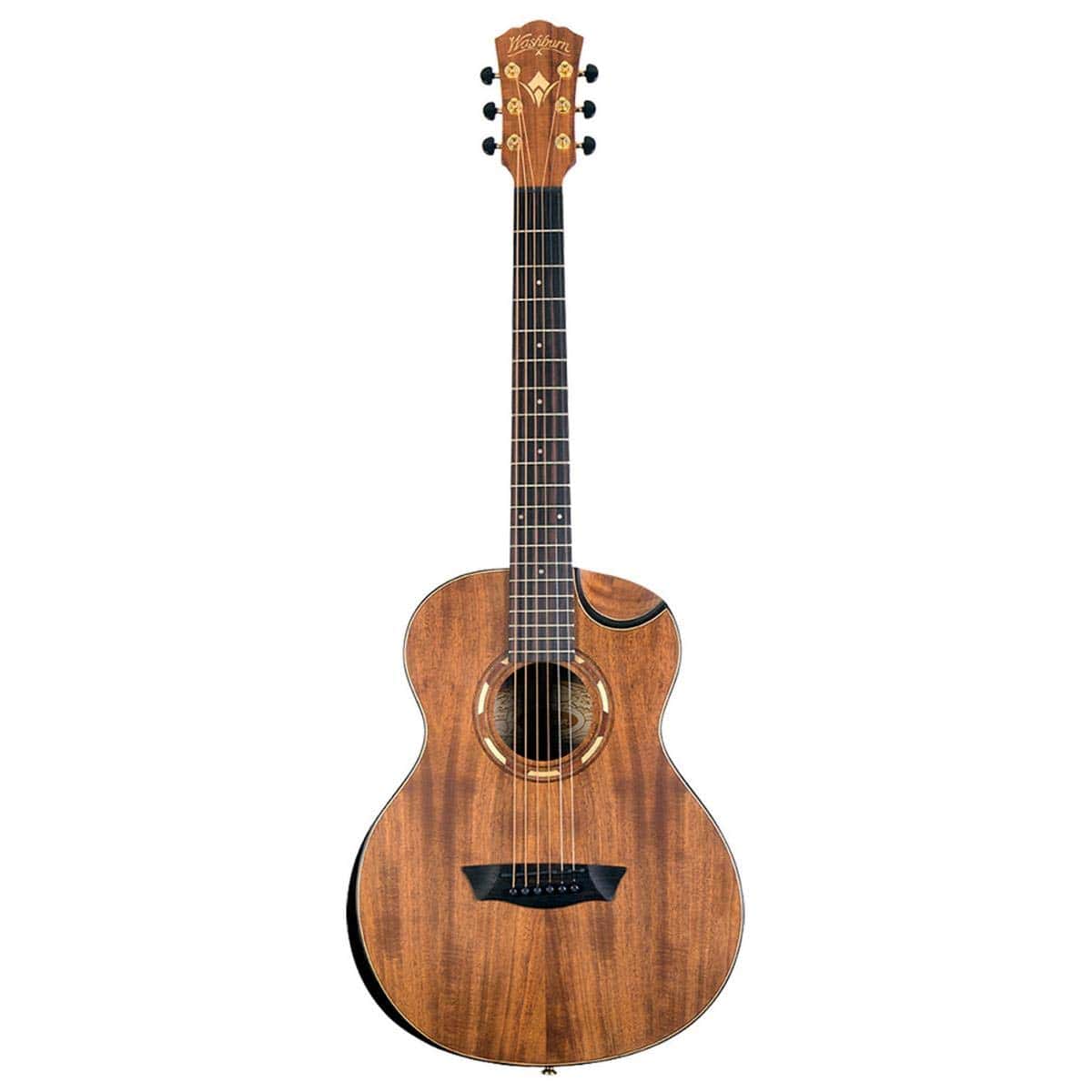 Guitarra Acústica de Viaje Washburn Comfort G-Mini 55 Koa,