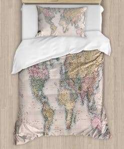 Juego de Funda Nórdica Ambesonne Mapa del Mundo, Original