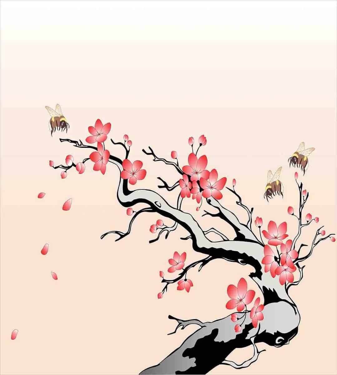 Juego de Funda nórdica Ambesonne Nature, Rama de Cerezo en - Imagen 3