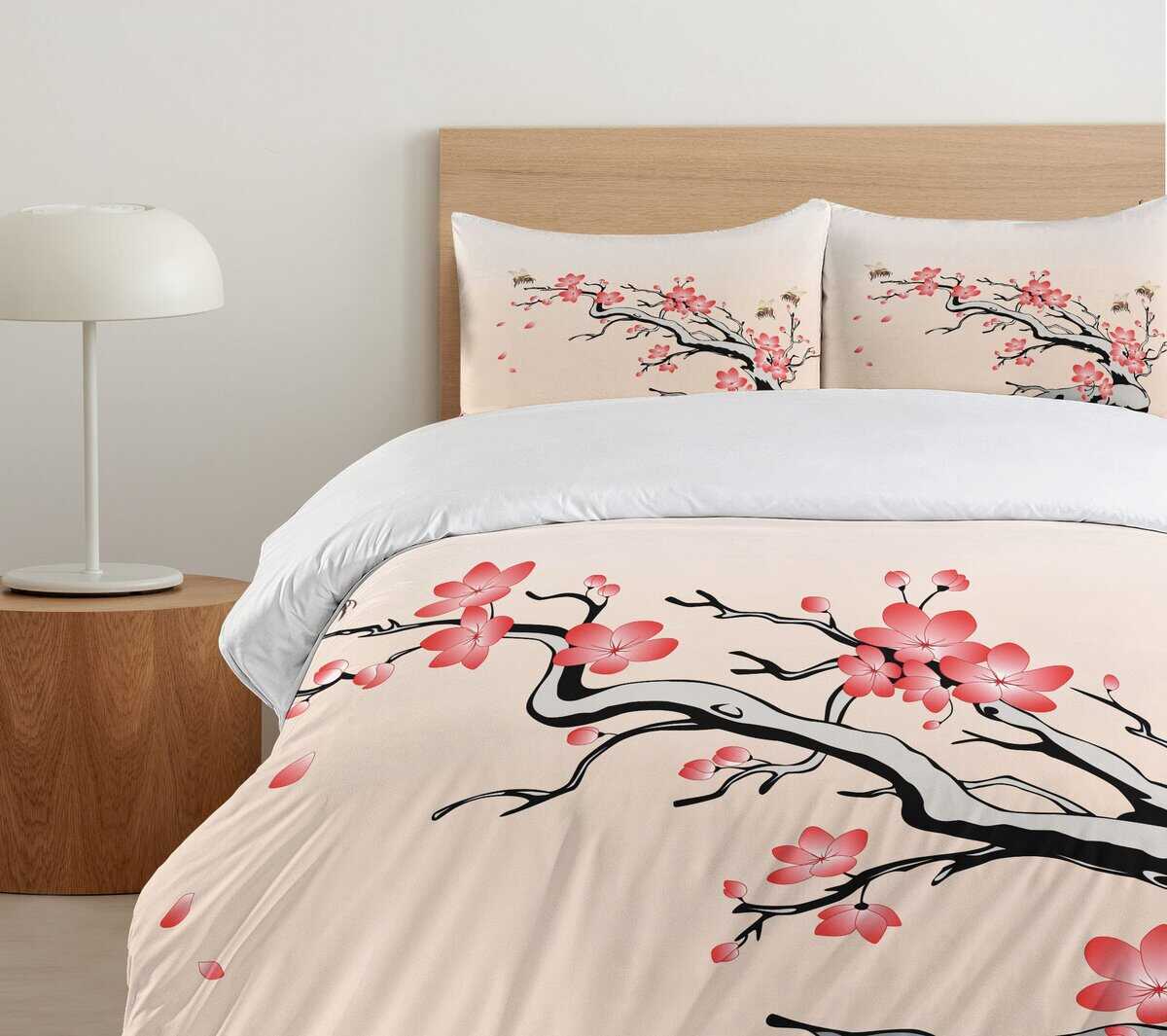 Juego de Funda nórdica Ambesonne Nature, Rama de Cerezo en - Imagen 6