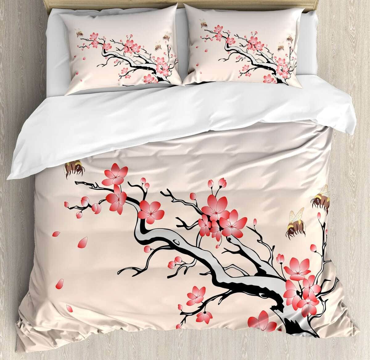 Juego de Funda nórdica Ambesonne Nature, Rama de Cerezo en