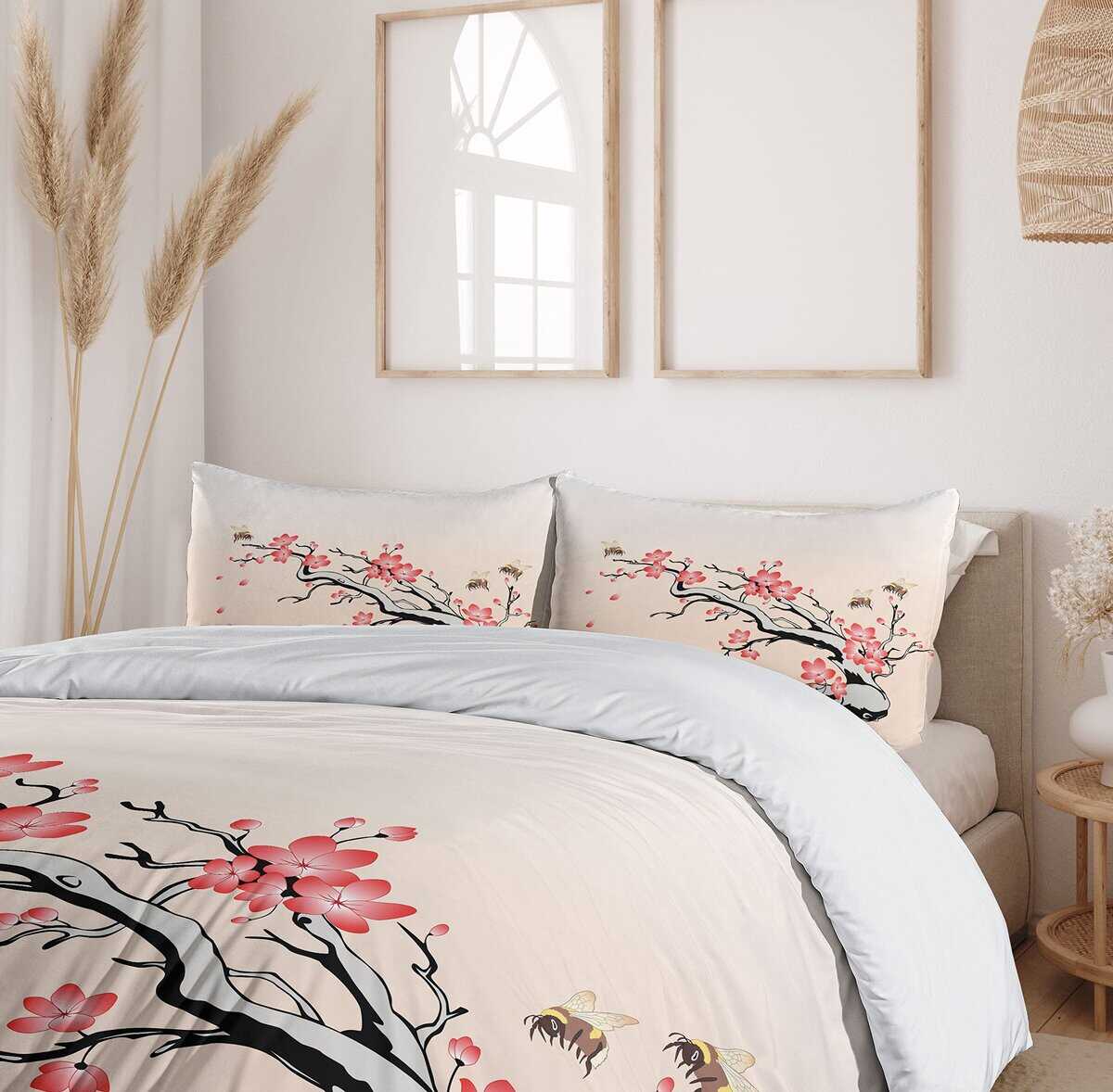 Juego de Funda nórdica Ambesonne Nature, Rama de Cerezo en - Imagen 7
