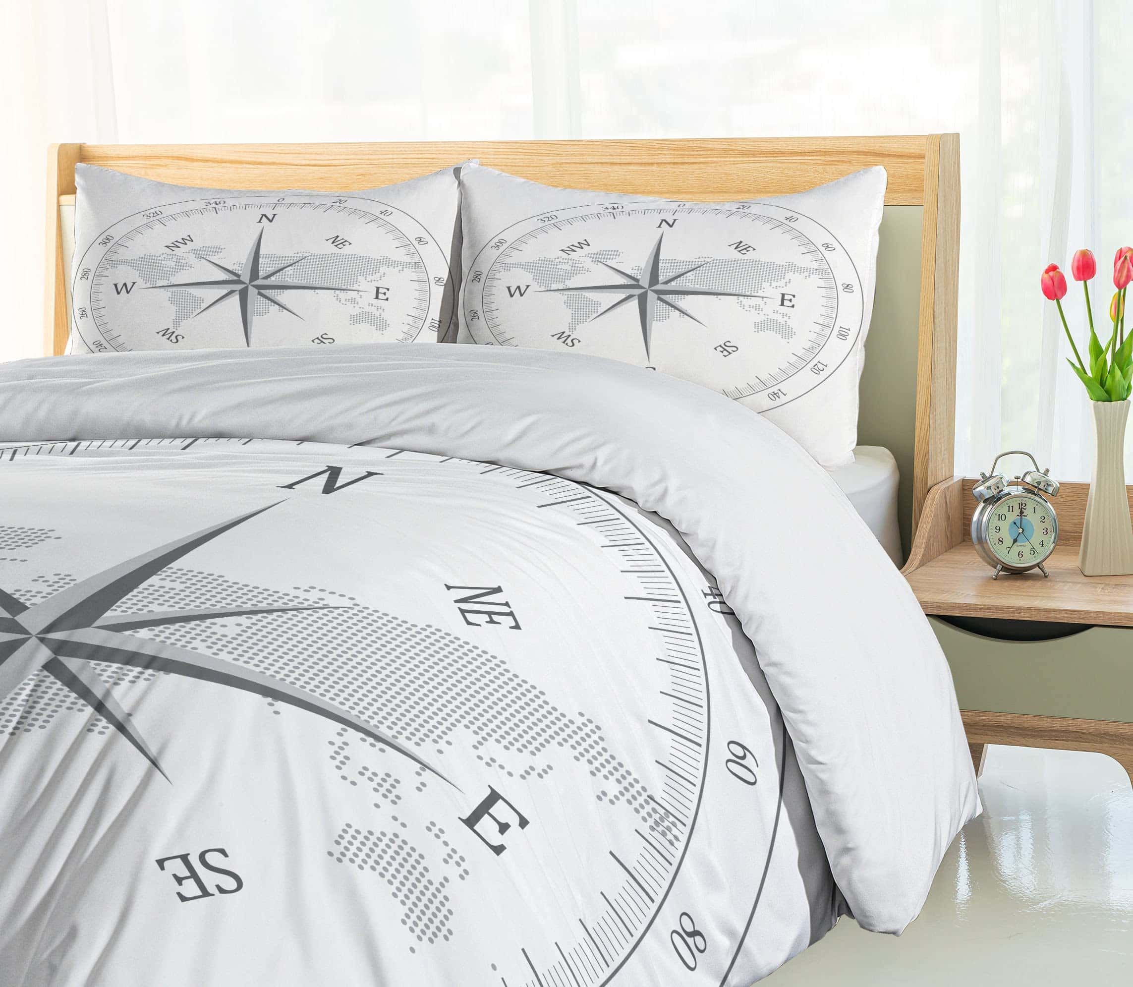 Juego de Funda nórdica Ambesonne Compass, Ilustración de - Imagen 5