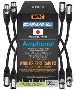 4 unidades - 1 pie - Canare L-4E6S, Star Quad Cables de