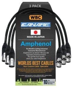 3 Unidades - 1 Pies - Canare L-4E6S, Star Quad Cable de