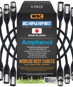 6 Unidades - 1 Pie - Canare L-4E6S, Star Quad Cables de