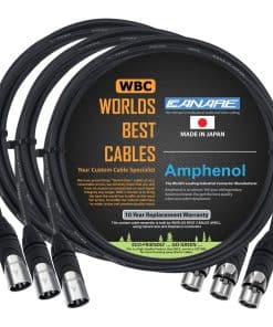 3 Unidades - 2 Pies - Cables de Micrófono Balanceado