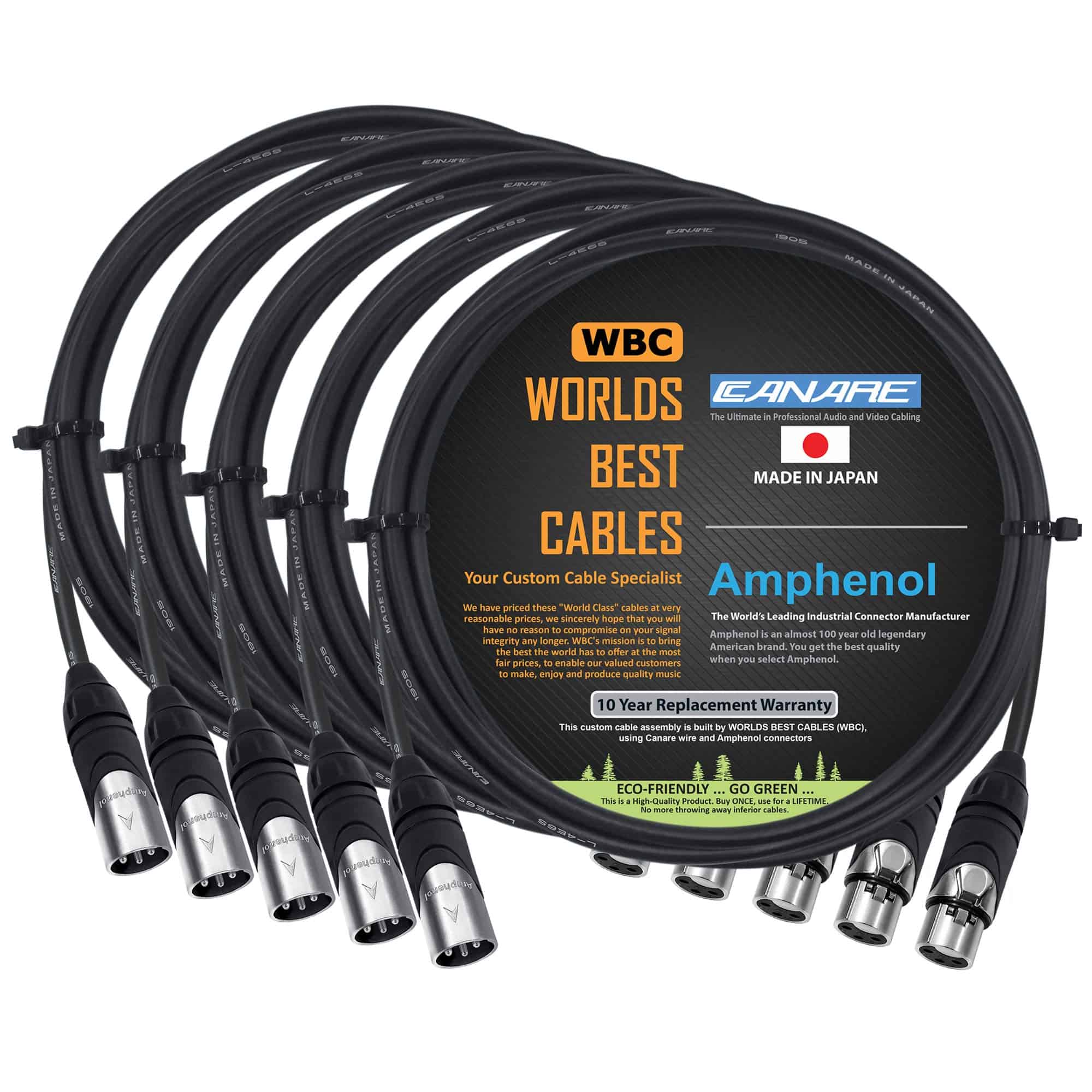 5 Unidades - 5 pies - Canare L-4E6S, Cable de micrófono