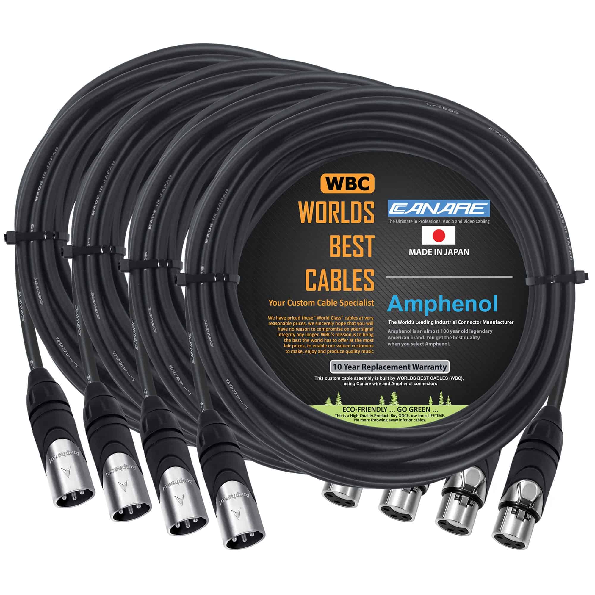 4 Unidades - 20 Pies - Canare L-4E6S, Cable de Micrófono