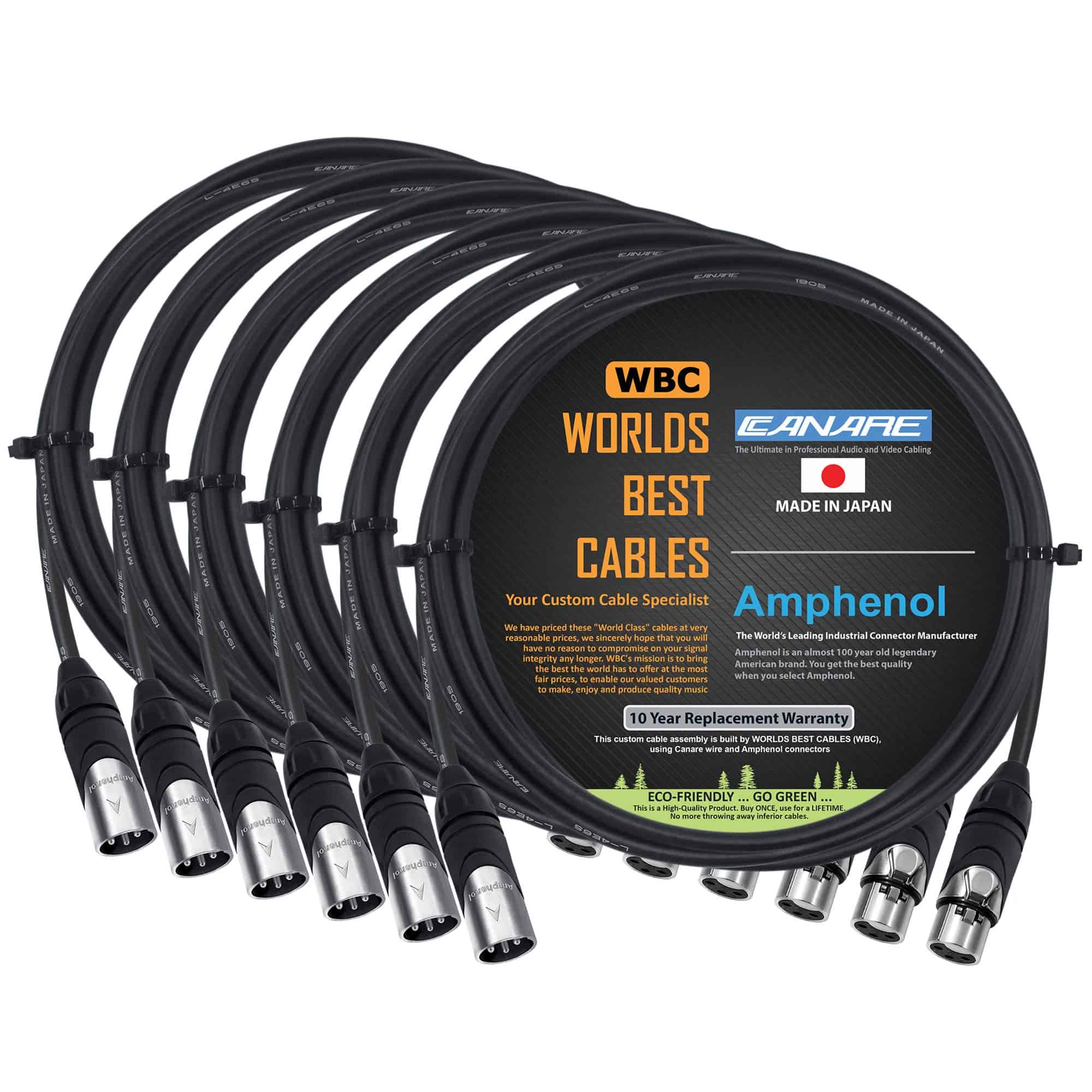 6 Unidades - 6 Pies - Canare L-4E6S, Cable de Micrófono