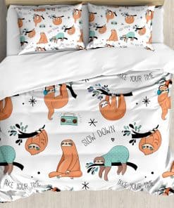 Juego de Cubierta de Edredón Ambesonne Sloth, Patrón de