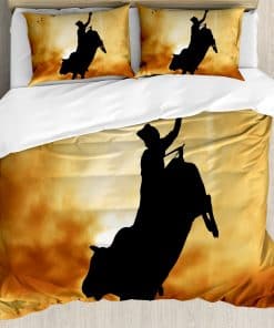 Juego de Funda de Edredón Ambesonne Western, Silueta de