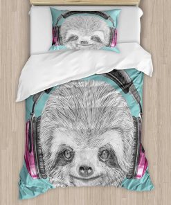 Juego de Funda Nórdica Ambesonne Sloth, retrato de DJ