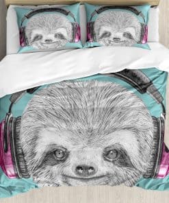 Set de Funda nórdica Ambesonne Manta Perezosa, DJ Animal