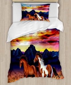 Juego de Funda Nórdica Western de Ambesonne, Caballos