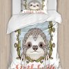 Juego de Funda de Edredón Ambesonne Sloth, Animal Exótico