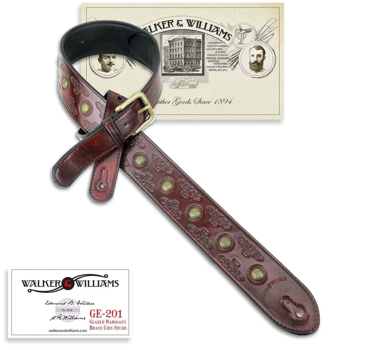 Correa de Guitarra Acolchada de Cuero Antique Mahogany con