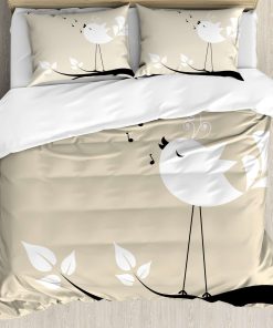 Juego de Funda de Edredón Ambesonne Birds, 2 Pájaros en una