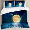 Juego de Funda Nórdica Ambesonne Ocean, Super Luna sobre la